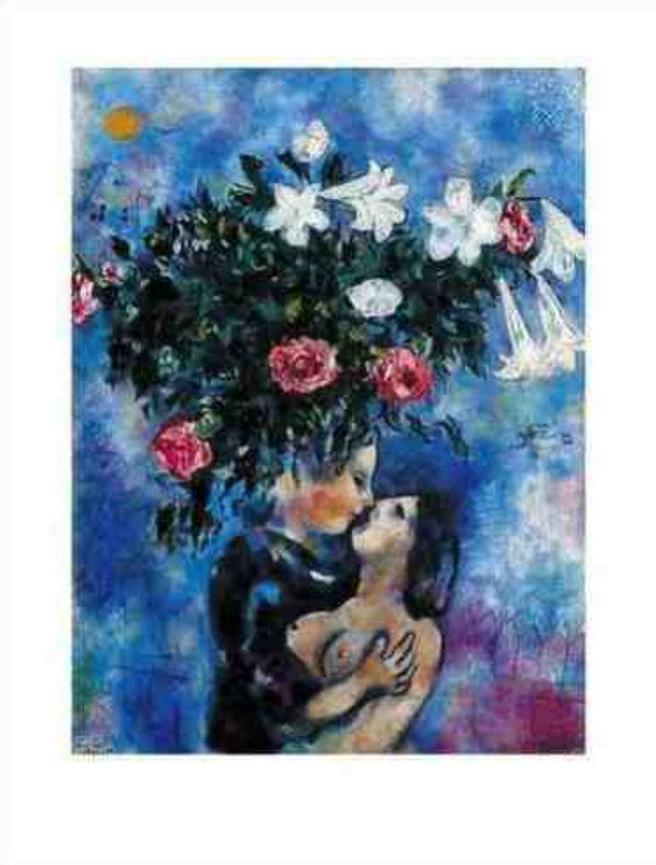 Les Amants sous de Fleurs de Lis by Marc Chagall - 5 X 7 Inches (Greeting Card)