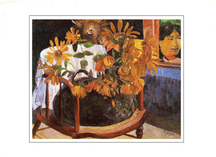 Sunflowers on an Armchair, 1901 by Paul Gauguin - 5 X 7 Inches (Greeting Card)