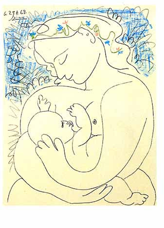 Maternity, 1963 by Pablo Picasso - 5 X 7 Inches (Greeting Card)