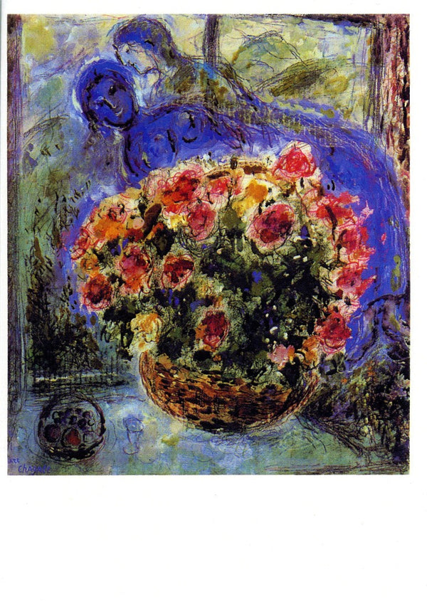 Married Couple and Flowers, 1972 by Marc Chagall - 5 X 7 Inches (Greeting Card)