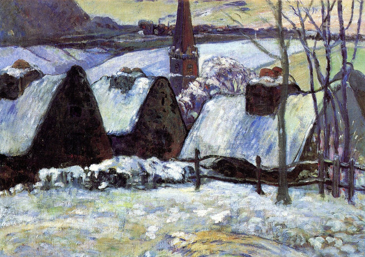Snow Covered Breton Village, 1894 by Paul Gauguin - 5 X 7 Inches (Greeting Card)