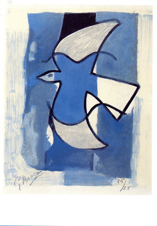 Oiseau bleu et gris, 1962 par Georges Braque - 5 X 7 pouces (carte de vœux)