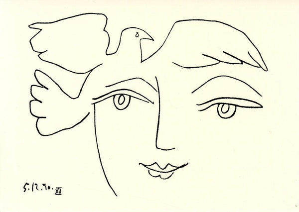 Face of Peace XI, 1950 by Pablo Picasso - 5 X 7 Inches (Greeting Card)