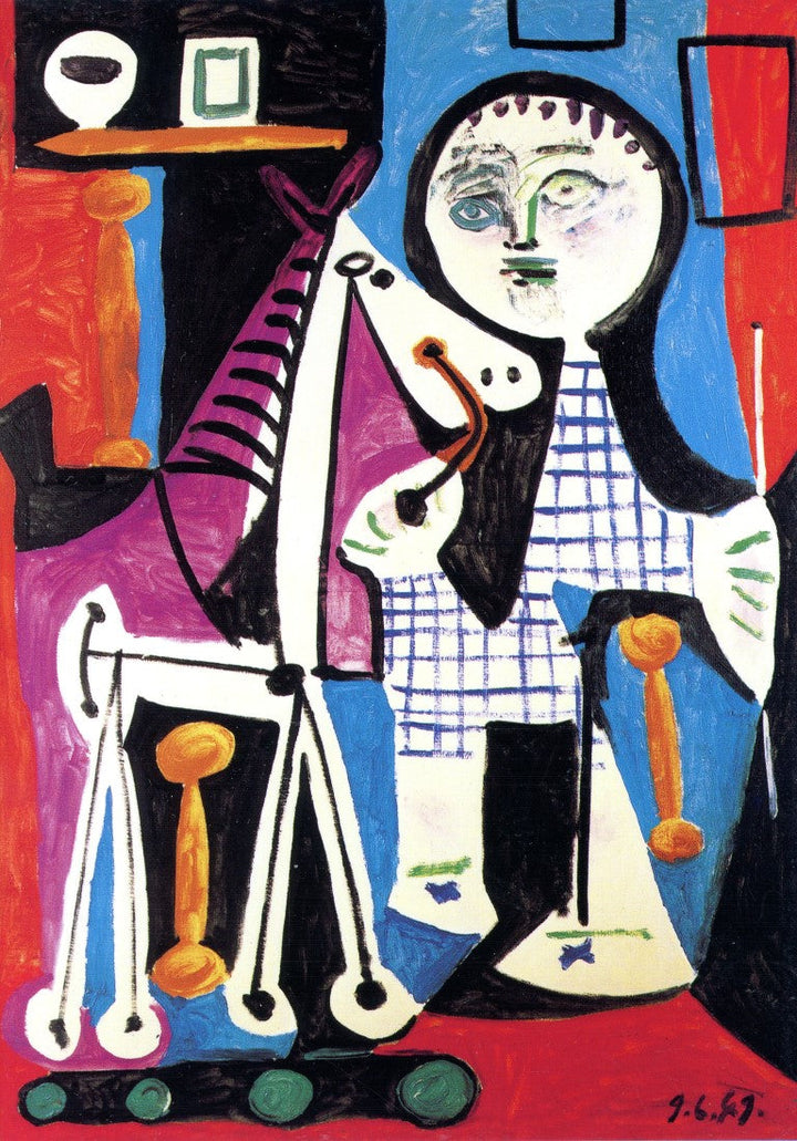Enfant Avec Cheval à Roulettes, 1949 by Pablo Picasso - 5 X 7 Inches (Greeting Card)