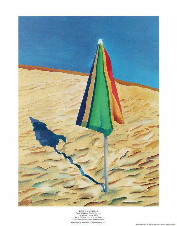 Beach Umbrella, 1971 by David Hockney - 11 X 14 Inches (Offset Lithograph)