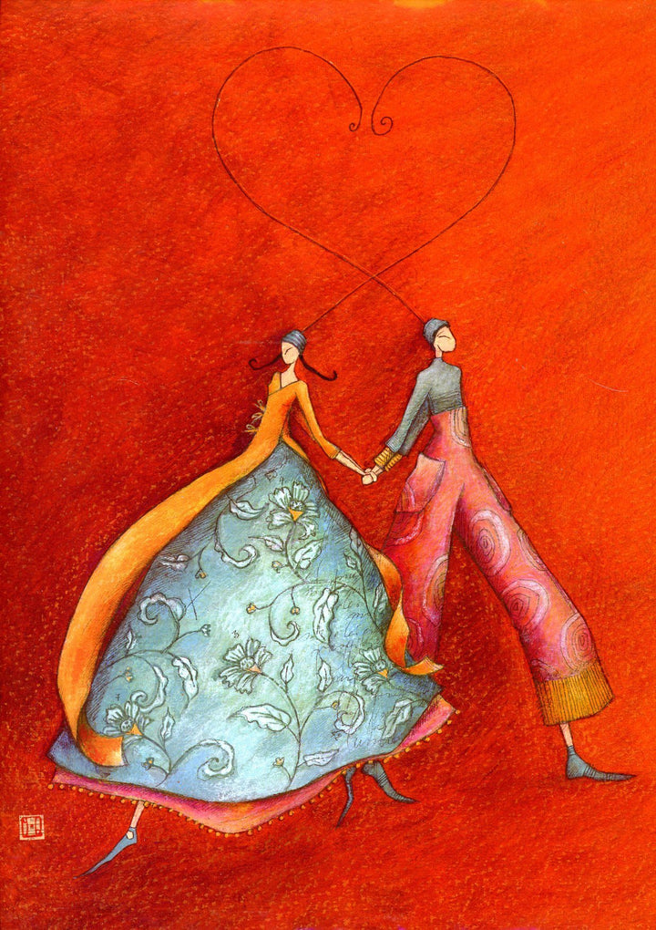 Loving Couple by Gaelle Boissonnard - 9 X 12 Inches (Greeting Card)