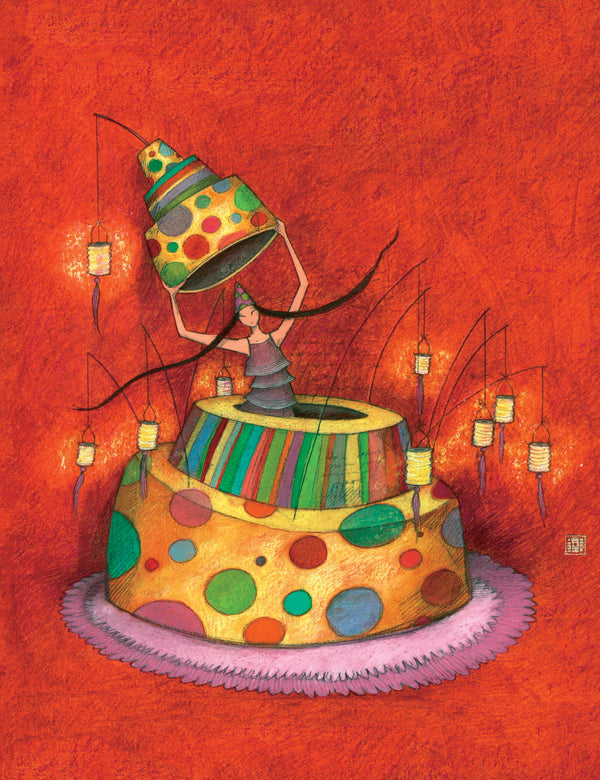 Birthday Cake by Gaelle Boissonnard - 9 X 12 Inches (Greeting Card)