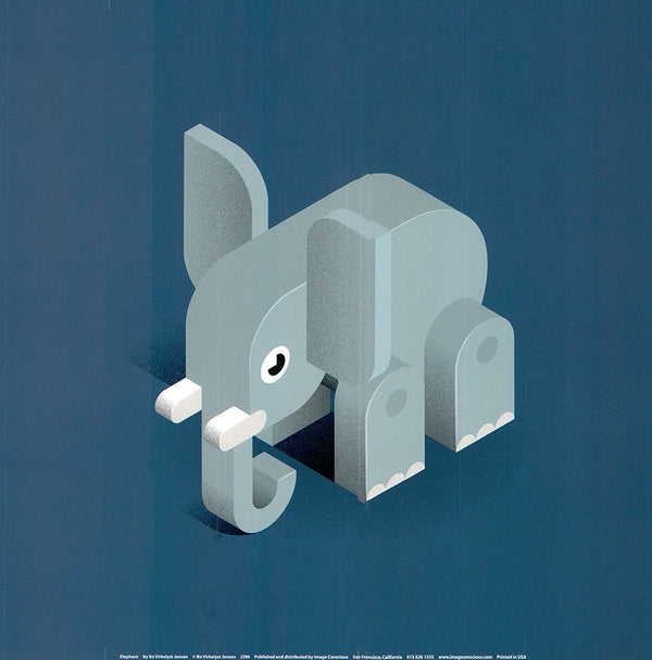 Elephant by Bo Virkelyst Jensen - 12 X 12 Inches (Art Print)
