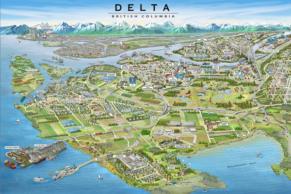 Delta, British Columbia by Jean-Louis Rheault - 24 X 36 Inches (Art Print)