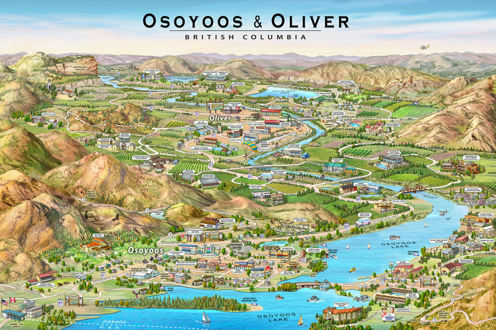 Osoyoos, British Columbia by Jean-Louis Rheault - 24 X 36 Inches (Art Print)