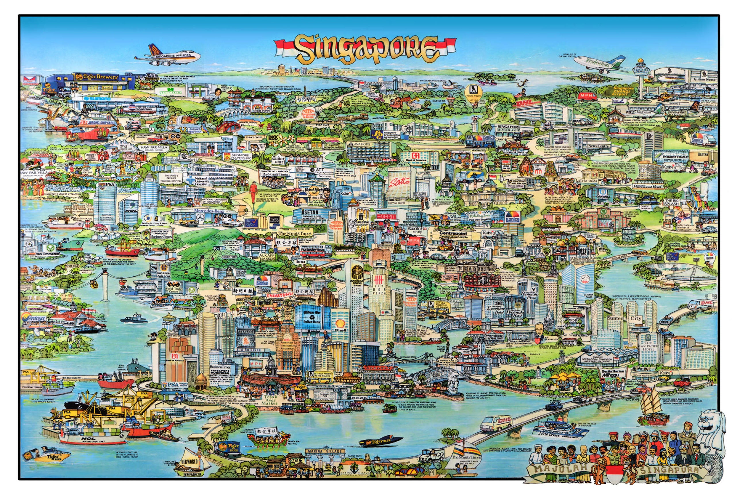 Cy Rheault Singapore, 1991 by Jean-Louis Rheault - 24 X 36 Inches (Art Print ...