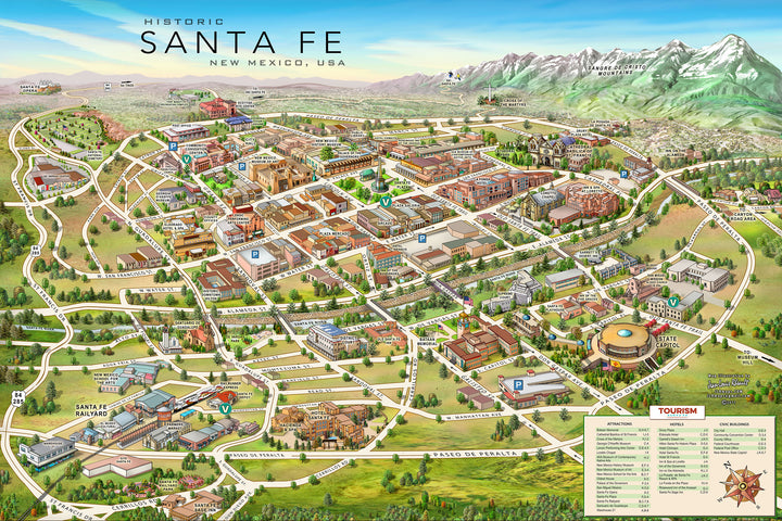 Santa Fe, New Mexico 2016 by Jean-Louis Rheault - 24 X 36 Inches (Art Print)