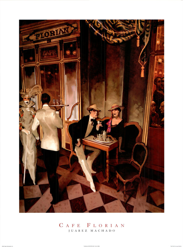 Cafe Florian by Juarez Machado - 24 X 32 Inches (Offset Lithograph)