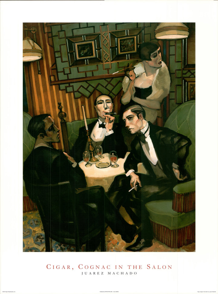 Cigar, Cognac in the Salon by Juarez Machado - 24 X 32 Inches (Art Print)