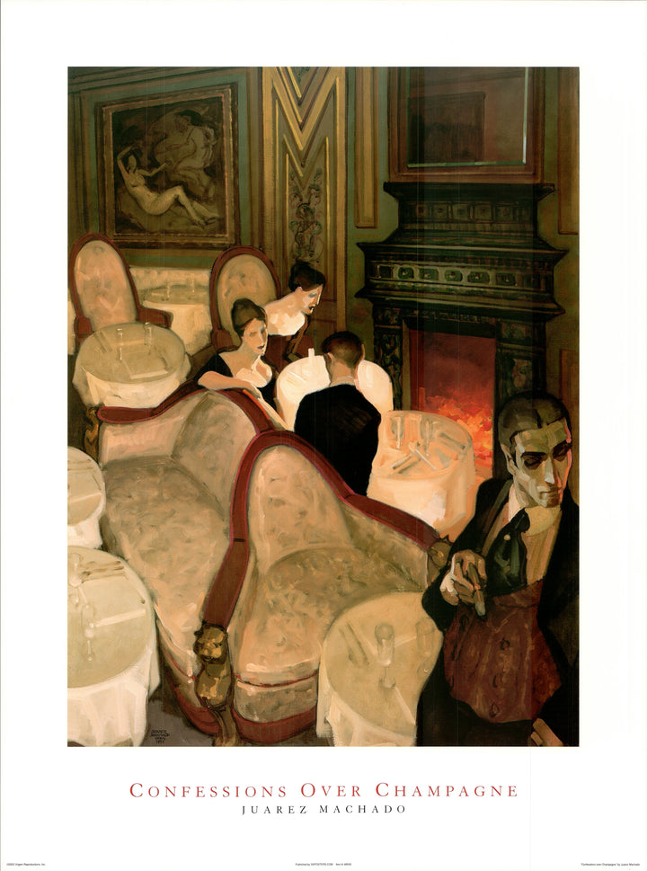 Confessions Over Champagne by Juarez Machado - 24 X 32 Inches (Art Print)