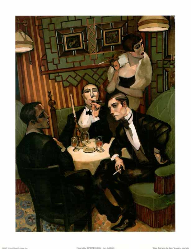 Cigar, Cognac in the Salon by Juarez Machado - 11 X 14 Inches (Art Print)