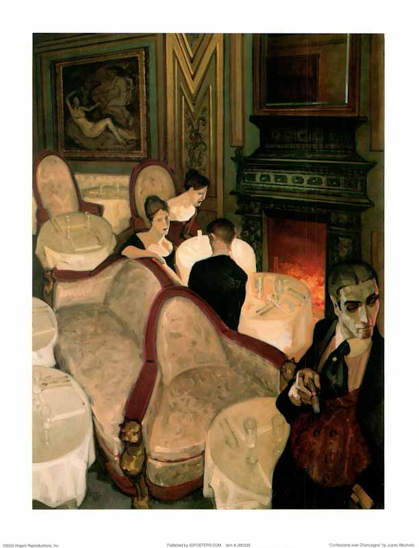 Confessions Over Champagne by Juarez Machado - 11 X 14 Inches (Art Print)