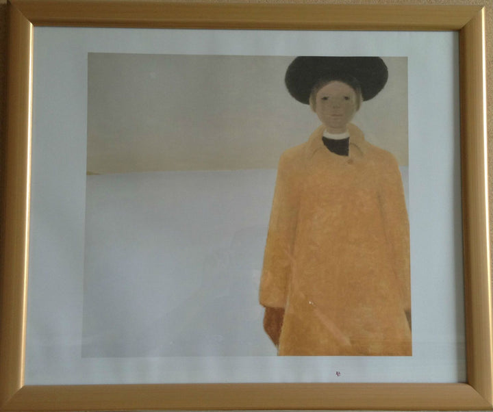Julie et L'Univers, 1965 by Jean-Paul Lemieux - 21 X 25" (Frame with Glass Ready to Hang)