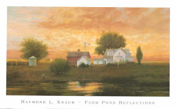 Farm Pond Reflections by Raymond L. Knaub - 25 X 40 Inches (Art Print)