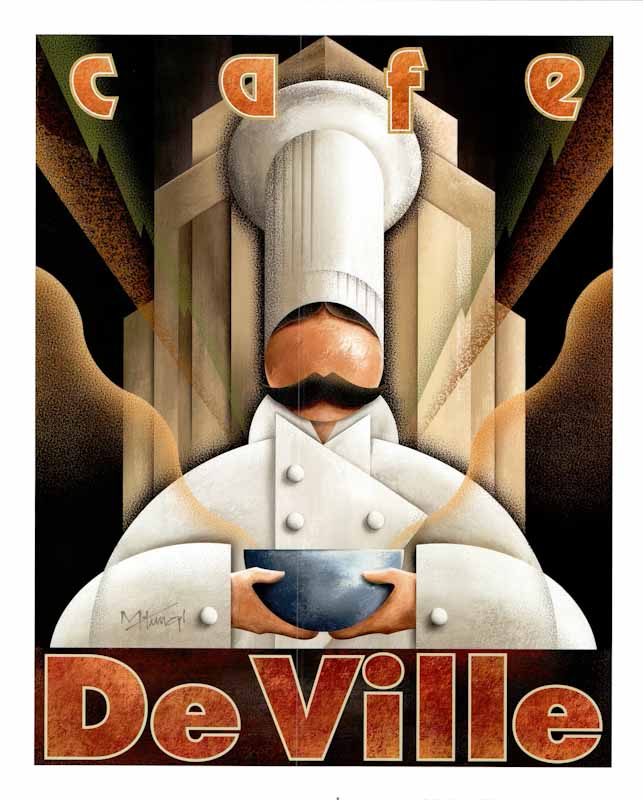 Cafe DeVille by Michael L Kungl - 18 X 22 Inches (Art Print)