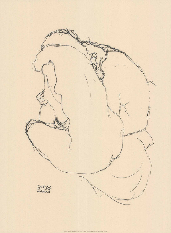 Deux Nus Assis, de Dos, 1916 by Gustav Klimt - 24 X 32 Inches (Silkscreen/Sérigraphie)