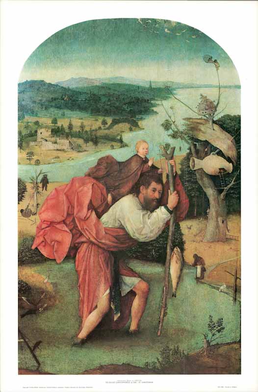 St Christopher 1500 by Hieronymus Bosch - 18 X 26 Inches (Art Print)