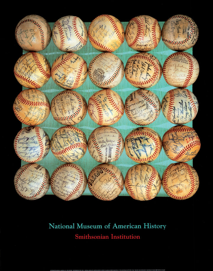 Autographed Baseballs, American, CA. 20th Century by Eric Long - 22 X 28 Inches (Art Print)