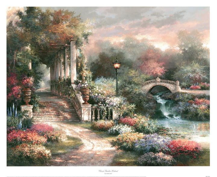 Classic Garden Retreat by James Lee - 24 X 30 Inches (Art Print)