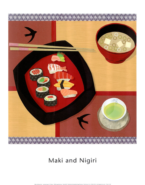 Maki And Nigiri Sushi by James Langan - 16 X 20 Inches (Art Print)