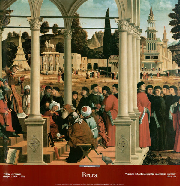 Dispute of Santo Stefano among the doctors in the Sanhedrin by Vittore Carpaccio - 25 X 25 Inches (Art print)