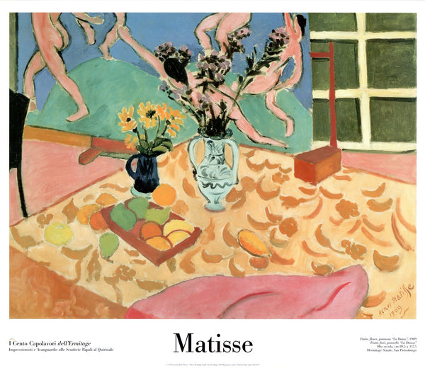 Fruits, flowers, panel "The Dance", 1909 by Henri Matisse - 24 X 28 Inches (Offset Lithograph)