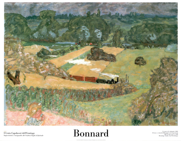 The train and trailers (Landscape with freight train), 1909 by Pierre Bonnard - 28 X 36 Inches (Art Print)