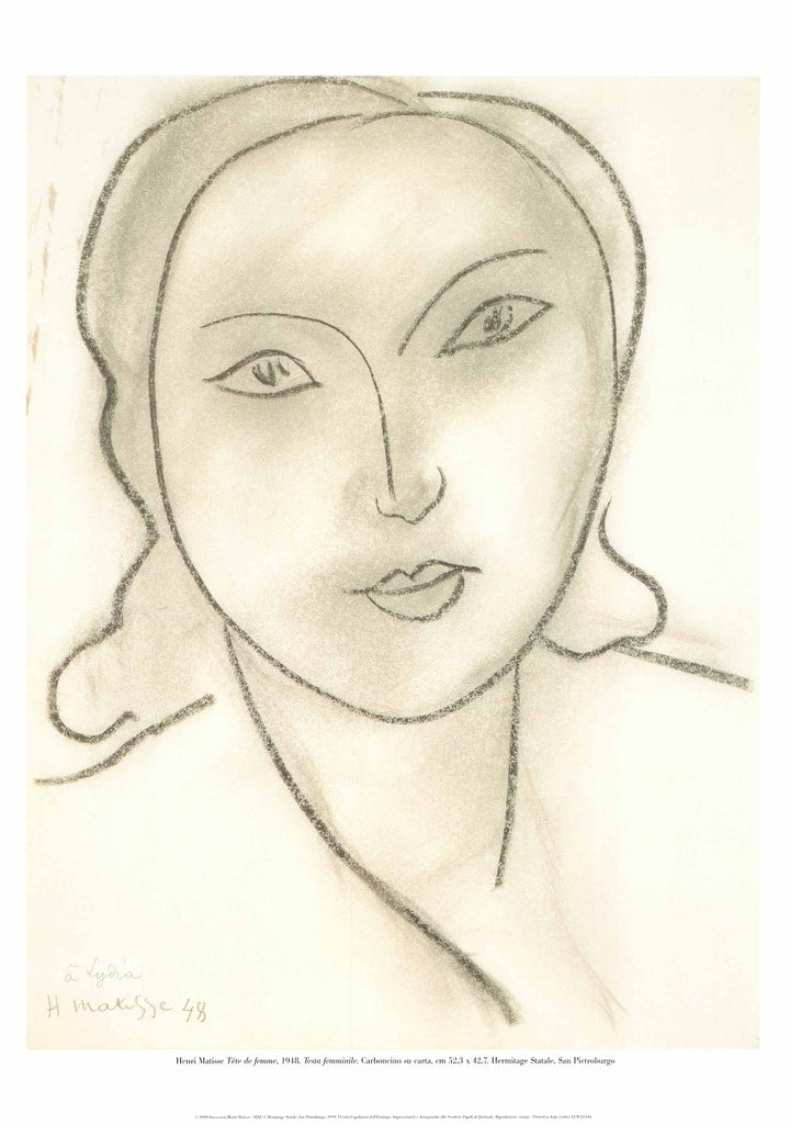 Woman's Head, 1948 by Henri Matisse - 20 X 28 Inches (Art Print)