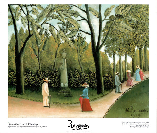 The Luxembourg Garden. Monument to Chopin, 1909 by Henri Rousseau - 24 X 28 Inches (Art print)