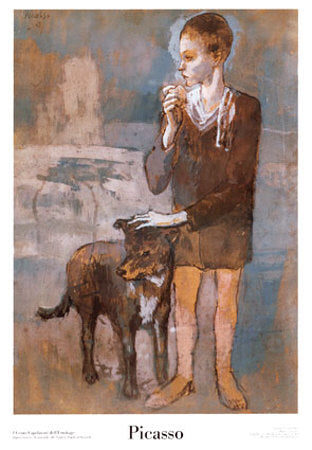 Boy with Dog by Pablo Picasso - 28 X 40 Inches (Art Print)