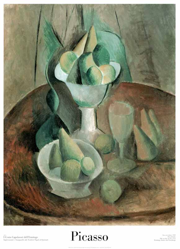 Vase with Fruits, 1909 by Pablo Picasso - 24 X 32 Inches (Art Print)