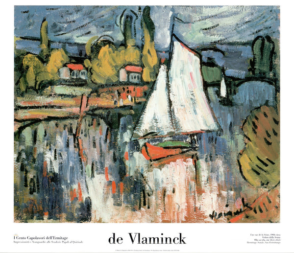View of the Seine, 1906 by Maurice de Vlaminck - 24 X 28 Inches (Art Print)