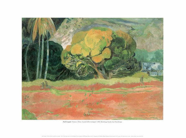 At the Foot of the Mountain, 1892 by Paul Gauguin - 12 X 16 Inches (Art Print)