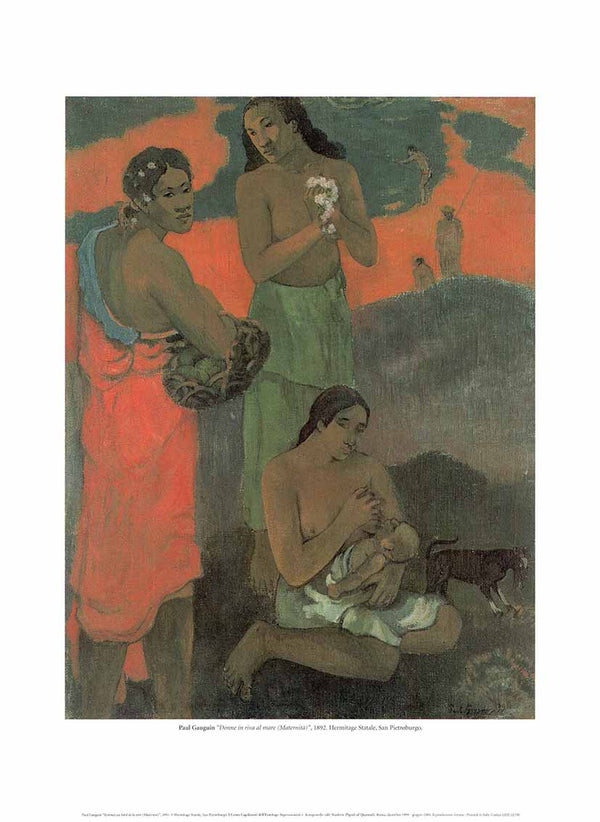 Woman by the Sea (Maternity), 1892 by Paul Gauguin - 12 X 16 Inches (Art Print)