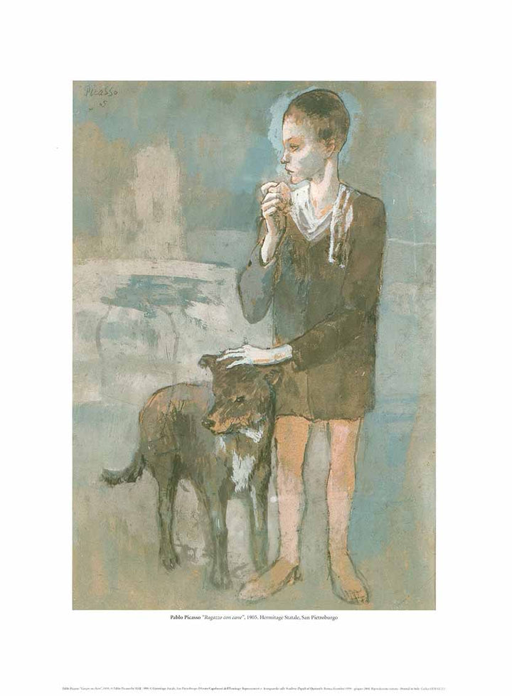 Boy with Dog, 1905 by Pablo Picasso- 12 X 16 Inches (Art Print)