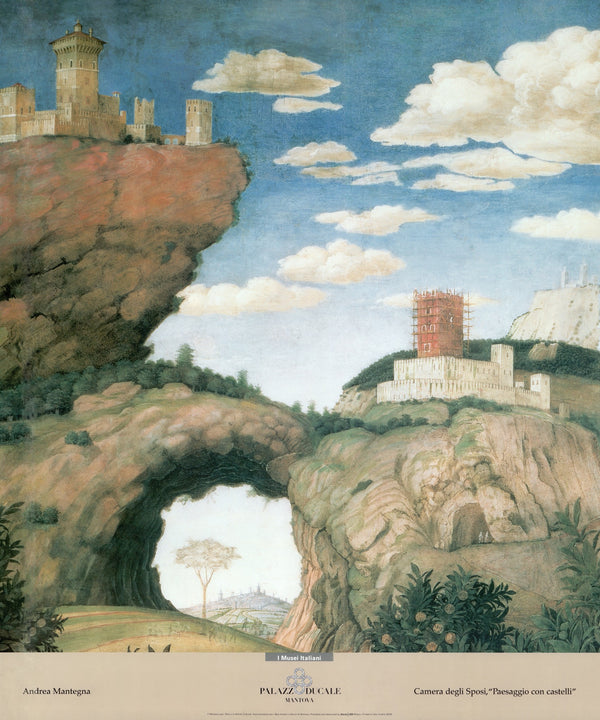 Room of the Spouses, "Landscape with castles" by Andrea Mantegna - 24 X 28 Inches (Art print)
