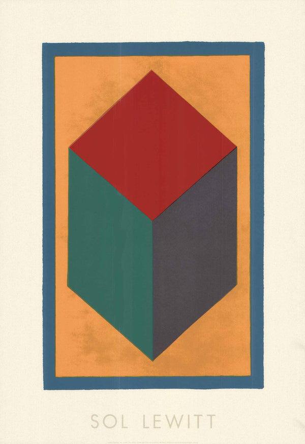 Cube (Orange), 1991 by Sol Lewitt - 28 X 40 Inches (Silkscreen / Sérigraphie)