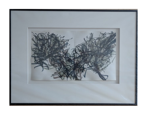 Untitled, 1967 by Jean-Paul Riopelle - 16 X 22 Inches (Black Metal Frame with Matt and Glass Ready to Hang)