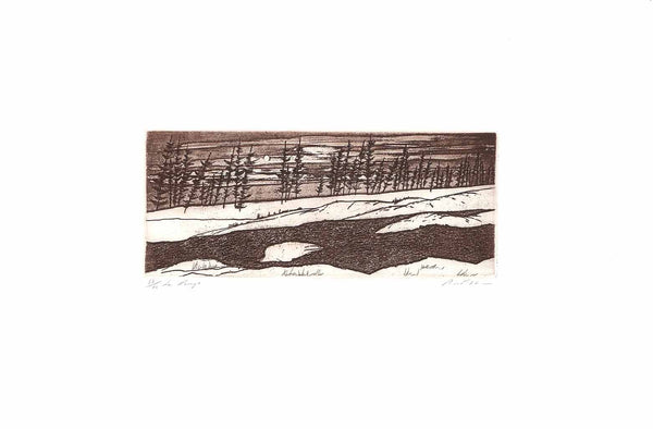 Red River, 1980 by Roland Pichet - 15 X 22 Inches (Etching Titled, Numbered & Signed) 53/99