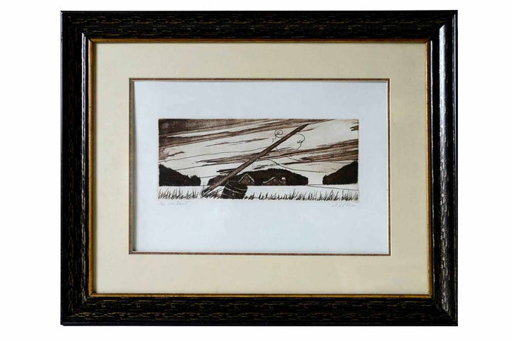 St-Benoit, 1980 by Roland Pichet - 18 X 23 Inches (Framed Etching with Double Matte Numbered & Signed) 1/99