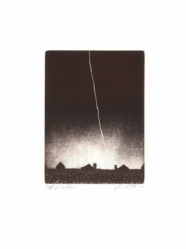 Lightning, 1980 by Roland Pichet - 11 X 15 Inches (Etching Titled, Numbered & Signed) 31/75