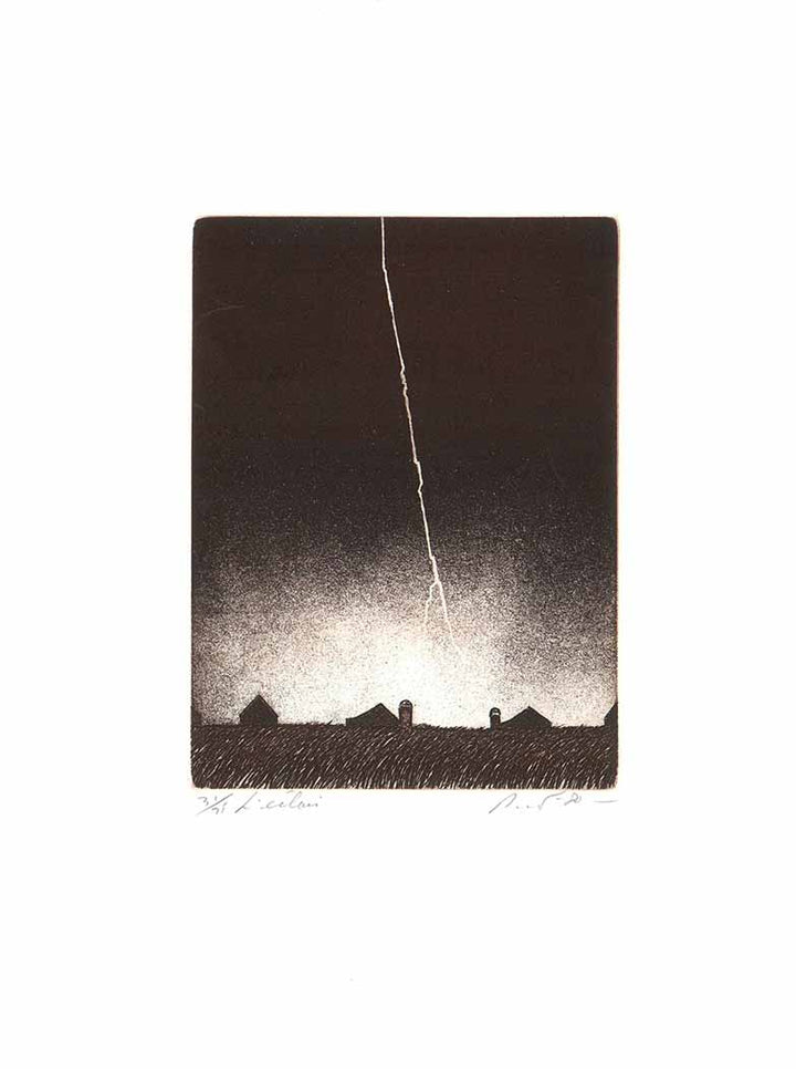Lightning, 1980 by Roland Pichet - 11 X 15 Inches (Etching Titled, Numbered & Signed) 31/75