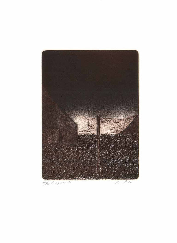 Twilight, 1980 by Roland Pichet - 11 X 15 Inches (Etching Titled, Numbered & Signed) 46/75