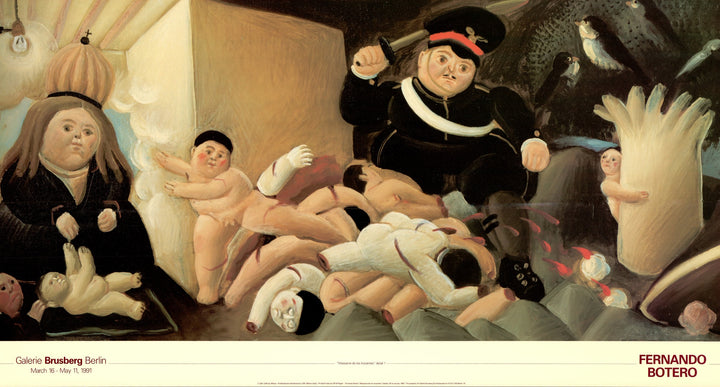 Massacre of the Innocents I by Fernando Botero - 21 X 39 Inches (Art Print)