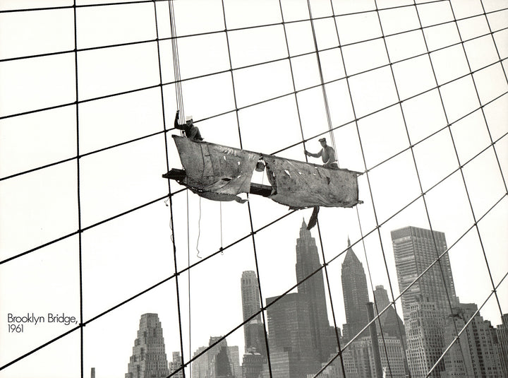Working at the Brooklyn Bridge, 1961 by The Bettmann Archive - 24 X 32 Inches (Art Print)